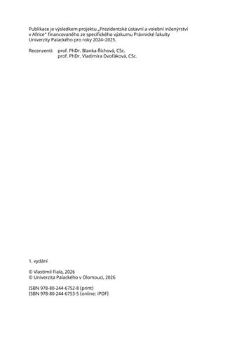 Politicke a pravni aspekty prezidentskeho ustavniho a volebniho inzenyrstvi v Africe Fiala Vlastimil 第 4 页