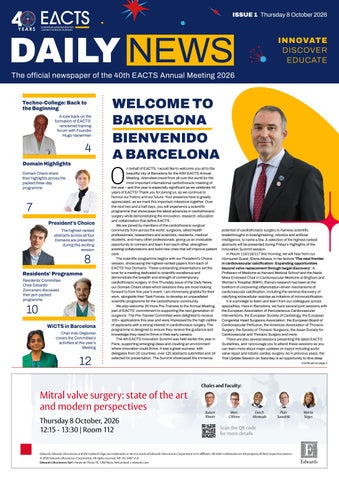 Daily News | Issue 1 | The 40th EACTS Annual Meeting