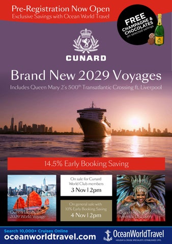Cunard 2028-29 Voyages