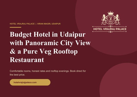 Budget Hotel in Udaipur with Panoramic City View & Pure Veg Rooftop Restaurant