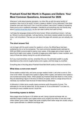 Untitled document (1Prashant Kirad Net Worth in Rupees and Dollars: Your Most Common Questions, An1)