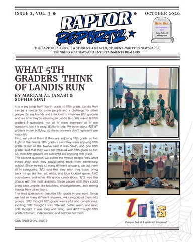 Raptor Reportz October 2026 (issue 2, vol. 3)