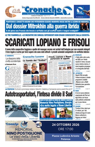 Cronache del 22 ottobre 2026