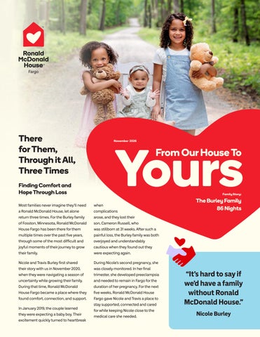 Ronald McDonald House Fargo - November 2026 Newsletter
