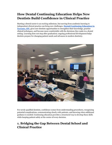 Dental Continuing Education in Toronto, ON
