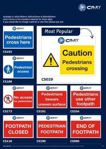 The Caley Group - Construction Signage 第 23 页