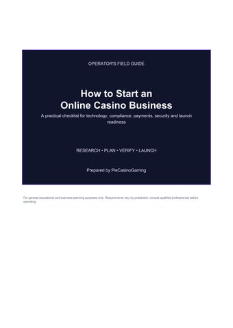 How to Start an Online Casino Business: A Complete Operator's Checklist