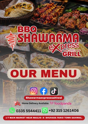 BBQ Shawarma Express & Grill Sahiwal Menu
