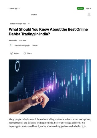 What Should You Know About the Best Online Dabba Trading in India