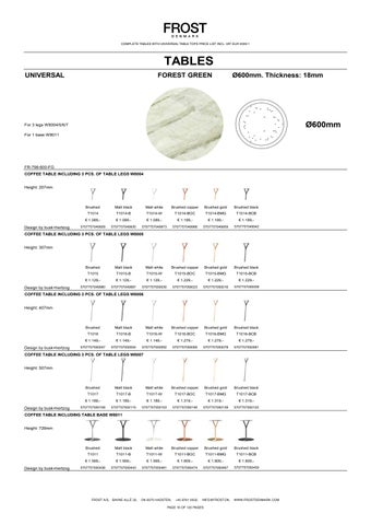 全集 Tables with universal tabletops - Pricelist 2026-1 英文 EUR 第 16 页