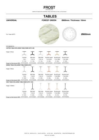 全集 Tables with universal tabletops - Pricelist 2026-1 英文 EUR 第 18 页