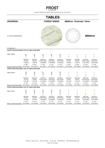 全集 Tables with universal tabletops - Pricelist 2026-1 英文 EUR 第 19 页