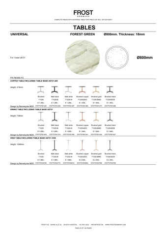 全集 Tables with universal tabletops - Pricelist 2026-1 英文 EUR 第 24 页