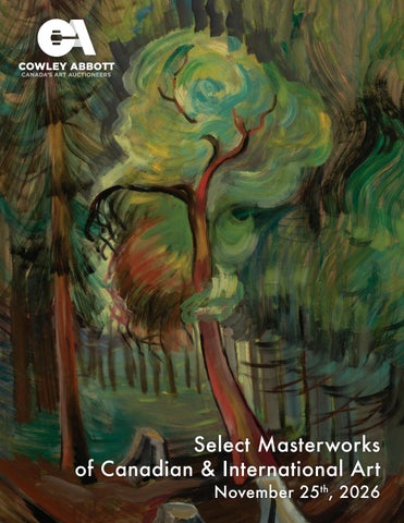Fall 2026 Catalogue: Select Masterworks of Canadian & International Art