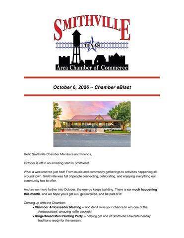 SACoC eBlast October 6, 2026