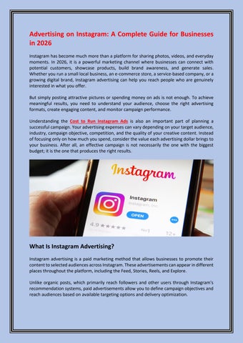 Advertising on Instagram A Complete Guide for Businesses in 2026