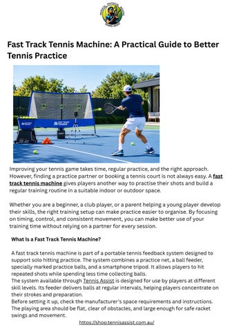 Fast Track Tennis Machine