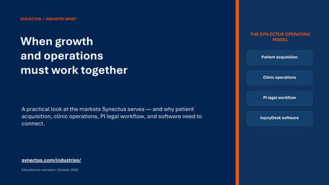 Connecting Healthcare Growth and Operations | Synectus
