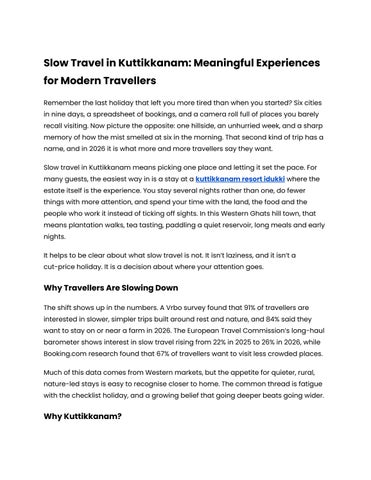 Slow Travel in Kuttikkanam_ Meaningful Experiences for Modern Travellers