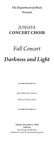 2026 Fall Concert Choir Program