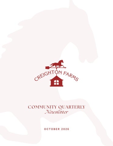 Creighton Farms | Homeowners Newsletter