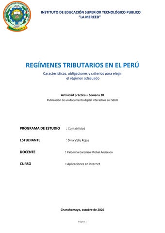 REGÍMENES TRIBUTARIOS EN EL PERÚ