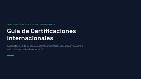 Certificaciones Internacionales de Exportación