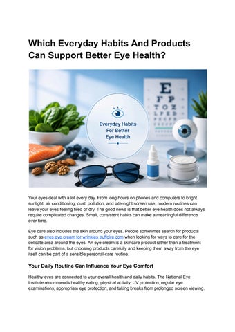 Which Everyday Habits And Products Can Support Better Eye Health?