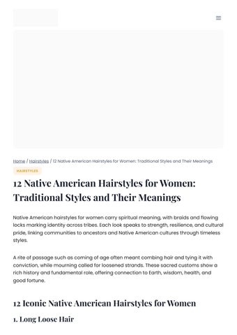 12 Native American Hairstyles for Women and Their Meanings