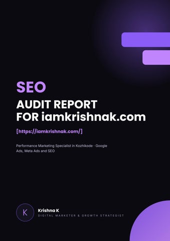    SEO Audit Report – iamkrishnak.com