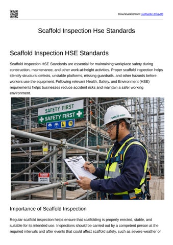 Scaffold Inspection Hse Standards