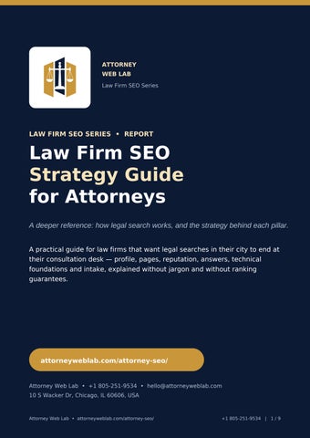 Law Firm SEO Strategy Guide for Attorneys —  Report