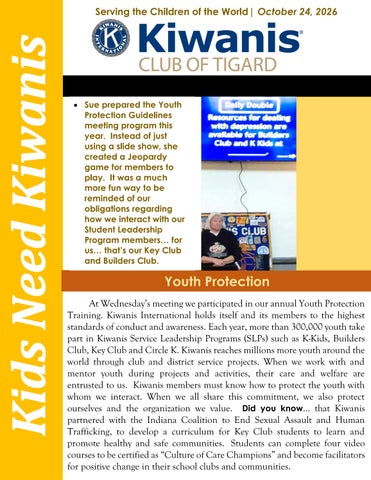 October 24, 2026 Newsletter