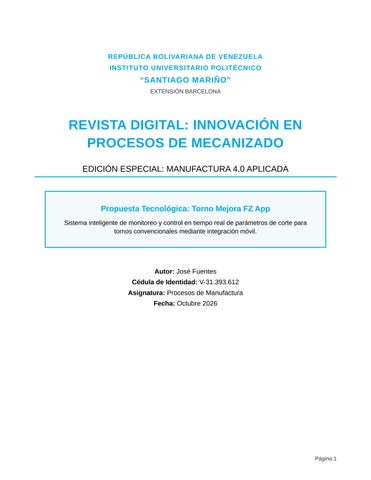 propuesta de mejora en torno con aplicacion