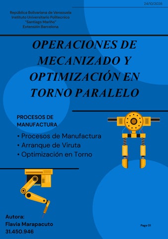 Operaciones de mecanizado y optimización en torno paralelo