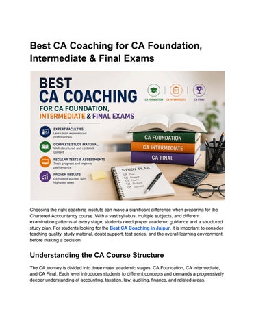 Best CA Coaching for CA Foundation, Intermediate & Final Exams
