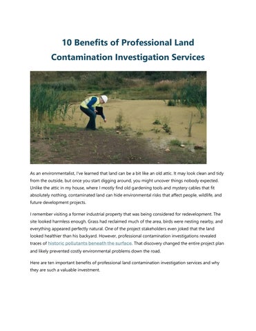 How to Choose the Right Land Contamination Investigation Service