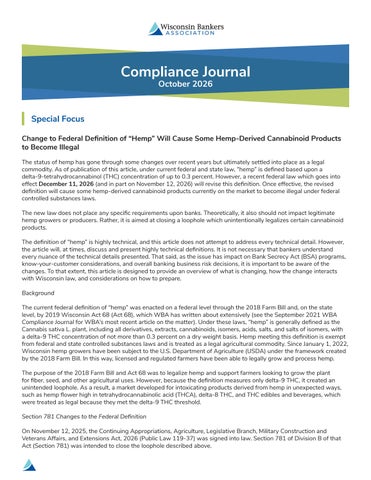 October 2026 WBA Compliance Journal