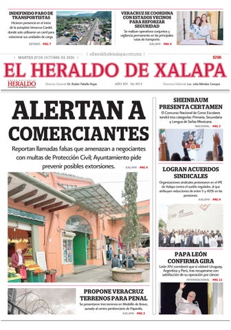 El Heraldo de Xalapa 27 de Octubre de 2026