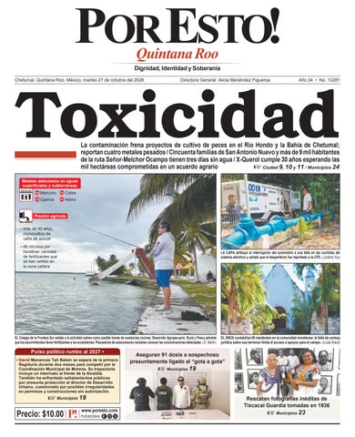 PORTADA POR ESTO CHETUMAL, MARTES 27 DE OCTUBRE DE 2026
