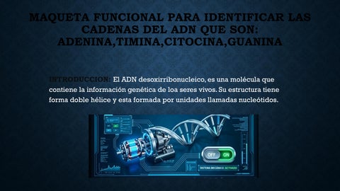 MAQUETA FUNCIONAL PARA IDENTIFICAR LAS CADENAS DEL ADN