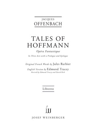 Offenbach, Jacques – Tales of Hoffman [English Version by Tracey, Edmund] – Libretto