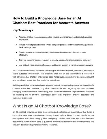 How to Build a Knowledge Base for an AI Chatbot_ Best Practices for Accurate Answers