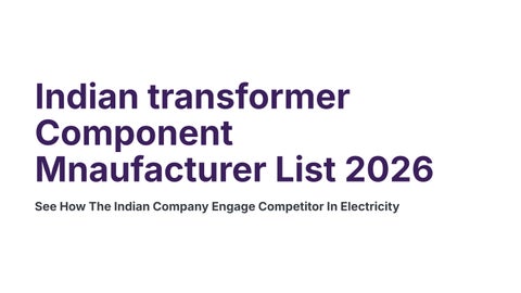 Mapping India's Transformer Component Suppliers