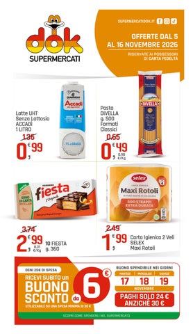 Offerte dal 5 al 16 Novembre 2026 dok calabria