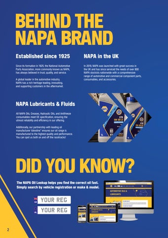 NAPA Lubricants 家具手册 第 2 页