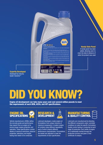 NAPA Lubricants 家具手册 第 5 页