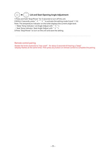 INTEGRATED 智能 TOILET – USER × INSTALLATION MANUAL 第 10 页