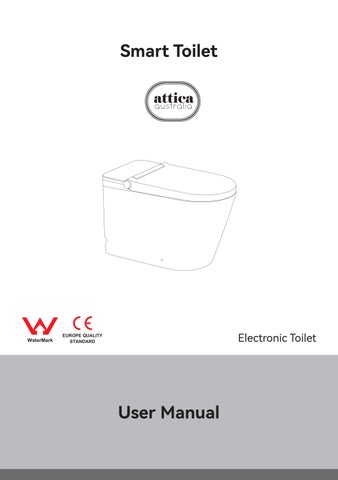 INTEGRATED 智能 TOILET – USER × INSTALLATION MANUAL 第 1 页
