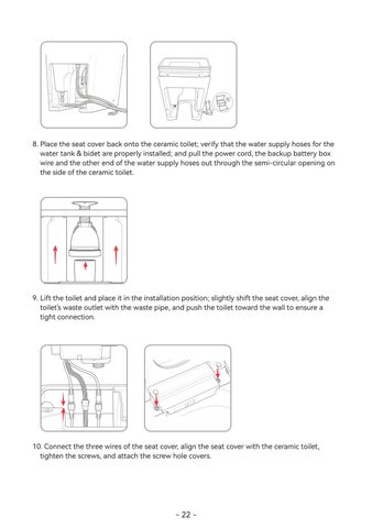 INTEGRATED 智能 TOILET – USER × INSTALLATION MANUAL 第 23 页